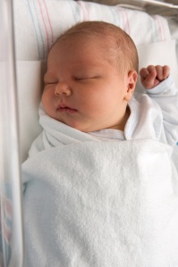 Newborn baby boy at hospital